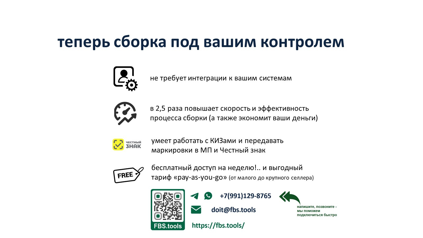 Итог: сборка под контролем, без интеграции, быстрее в 2,5 раза, неделя бесплатно